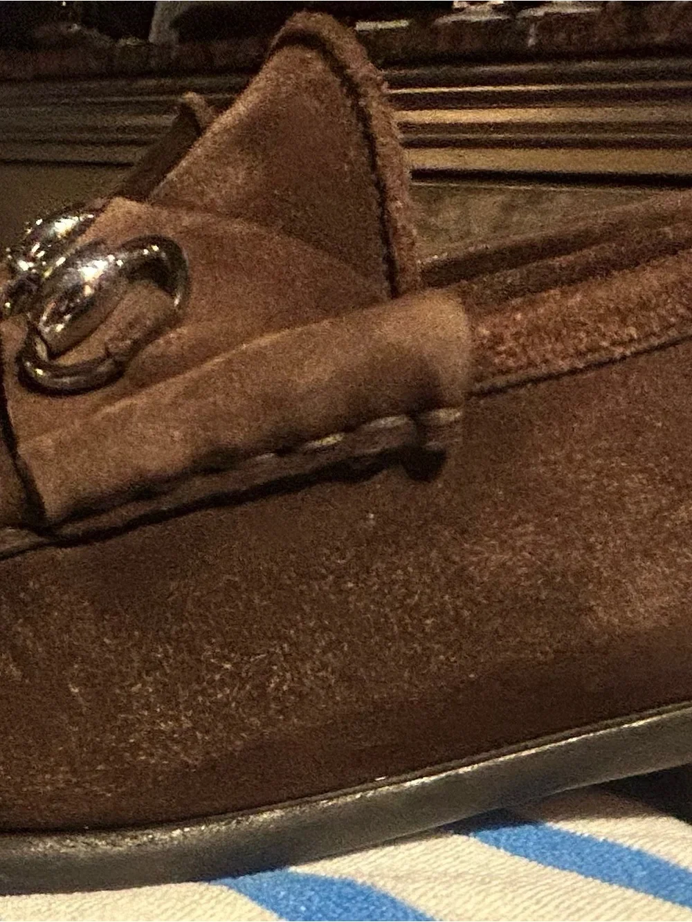 Gucci Men's Brown Suede Horsebit Loafers